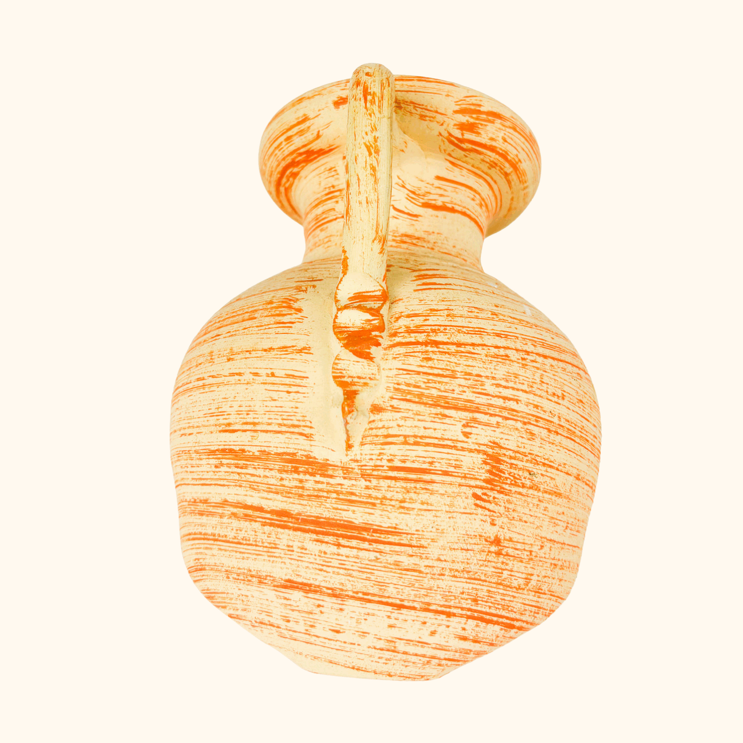 Orange Abstract Clay Melted Jug Sunshine Thrift