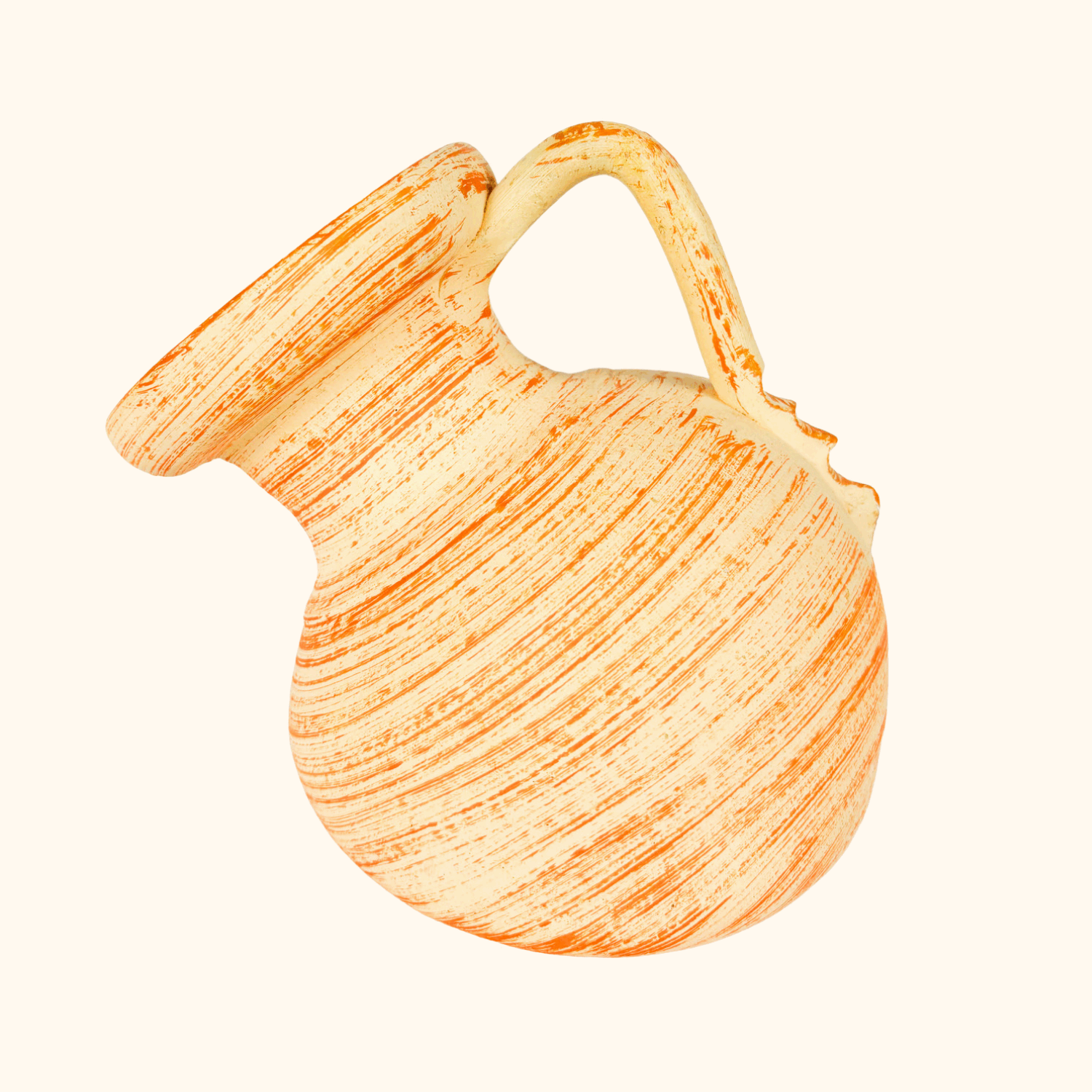 Orange Abstract Clay Melted Jug Sunshine Thrift