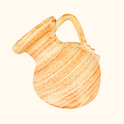 Orange Abstract Clay Melted Jug Sunshine Thrift