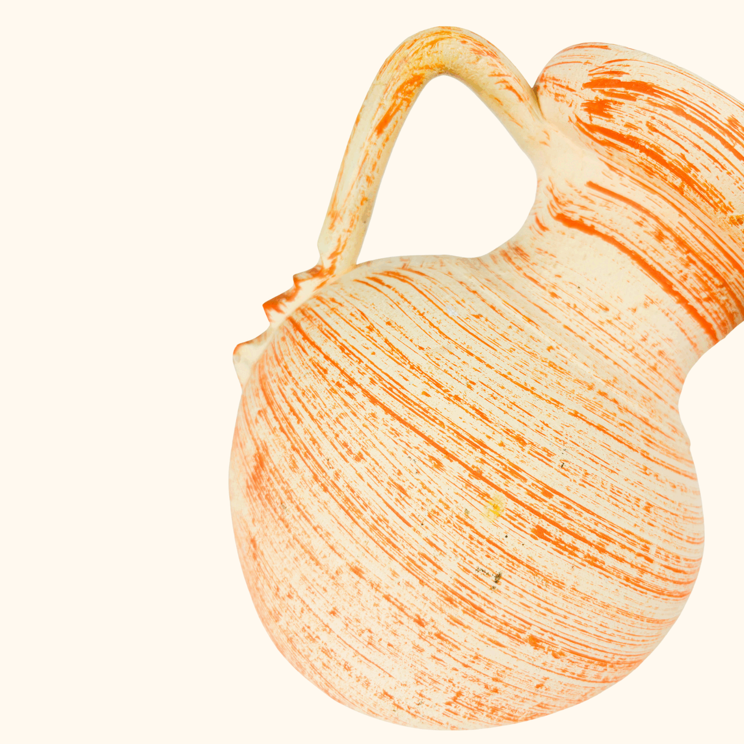 Orange Abstract Clay Melted Jug Sunshine Thrift