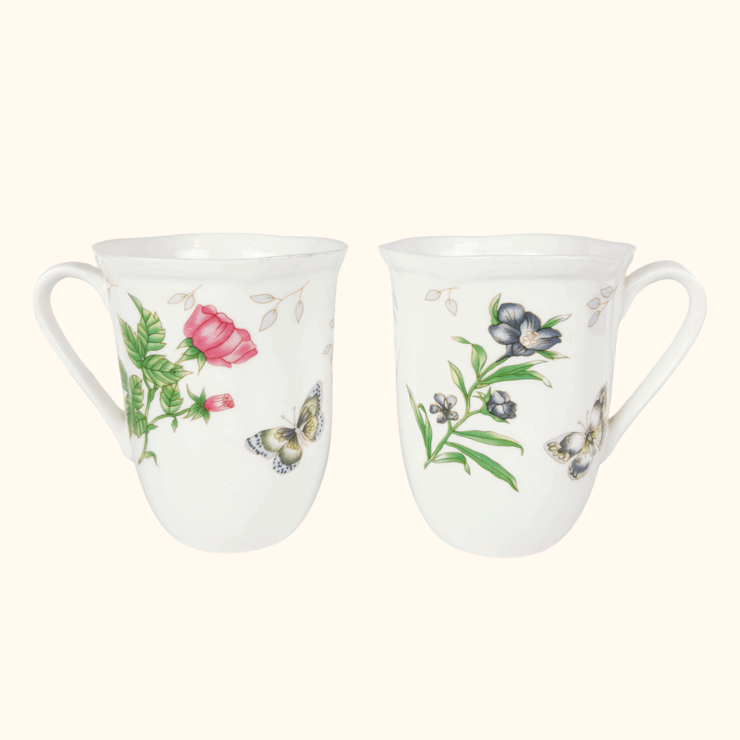 Sabichi Bone China Floral Mugs - Set of 2 Sabichi