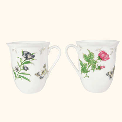 Sabichi Bone China Floral Mugs - Set of 2 Sabichi