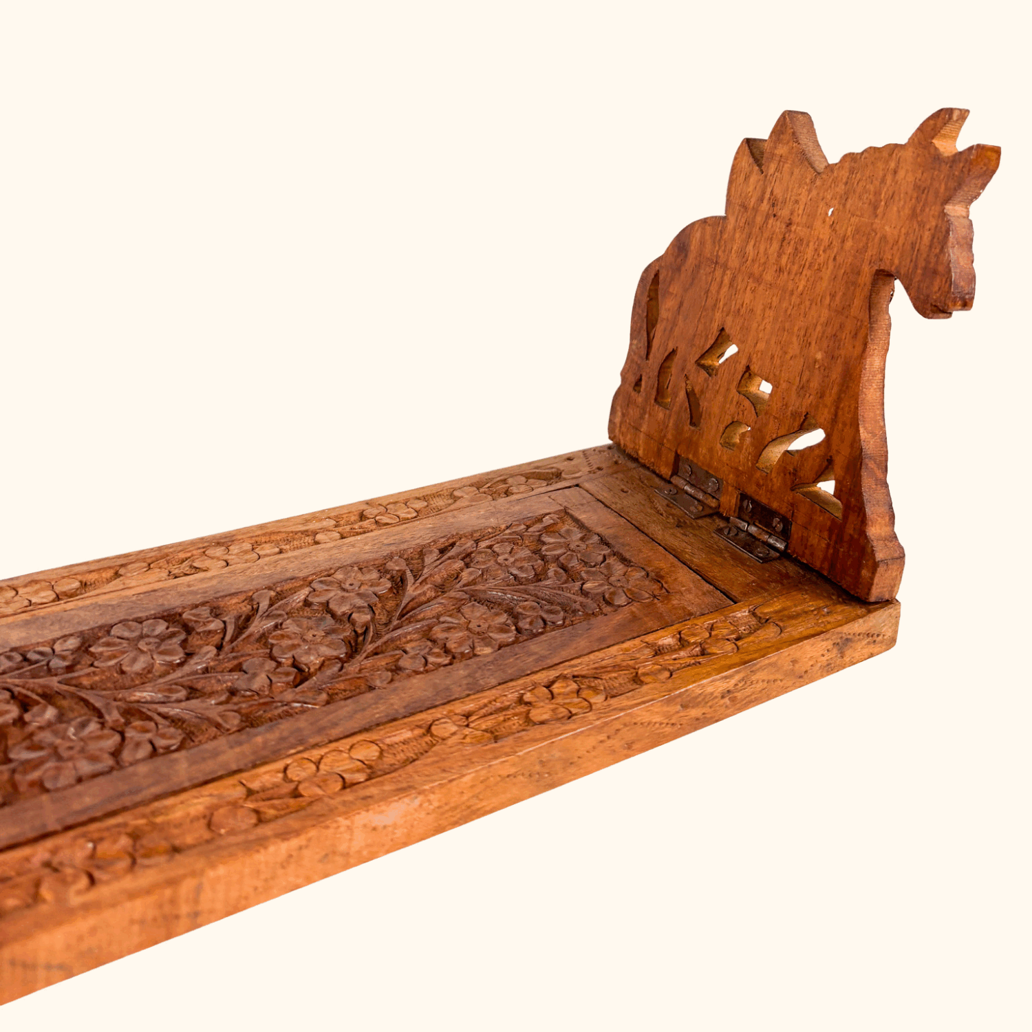 Vintage Hand Carved Horse Book Slide -  - Decoration