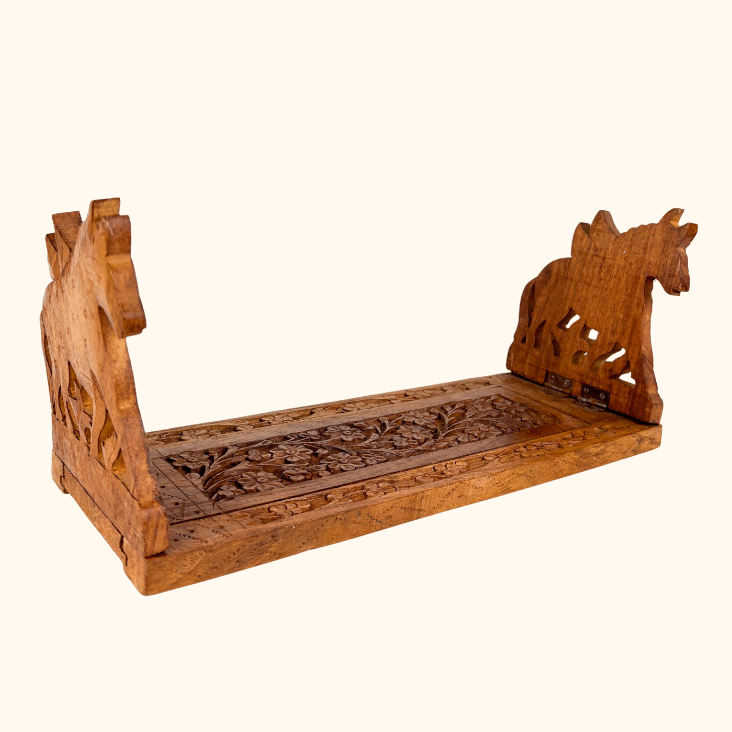 Vintage Hand Carved Horse Book Slide -  - Decoration