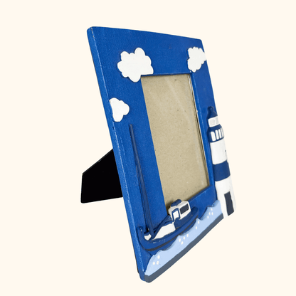 Blue Nautical Lighthouse Resin 3D Picture Frame 4x6inch Sunshine Thrift