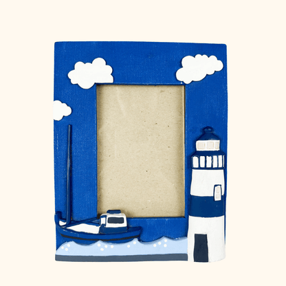 Blue Nautical Lighthouse Resin 3D Picture Frame 4x6inch Sunshine Thrift