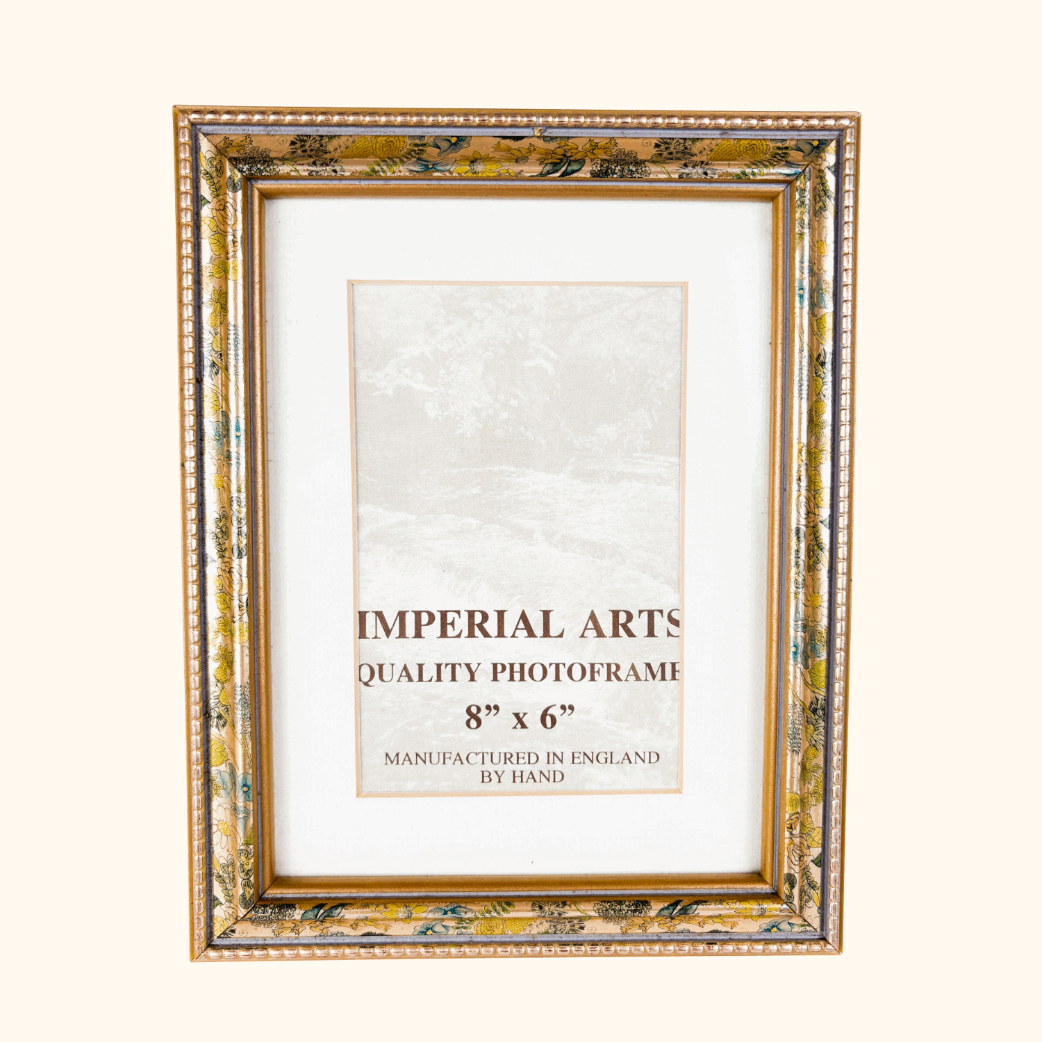 Gold Floral Metallic Wooden Picture Frame 6x8inch Imperial Arts