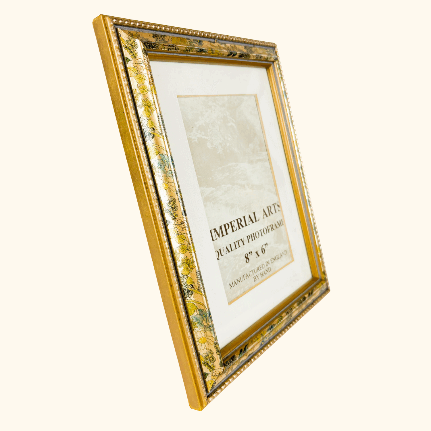 Gold Floral Metallic Wooden Picture Frame 6x8inch Imperial Arts