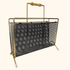 Mid-Century Gold Tone Metal Wire Magazine Rack -  - Decoration