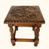 Hand Carved Oak Wood Footstool Sunshine Thrift