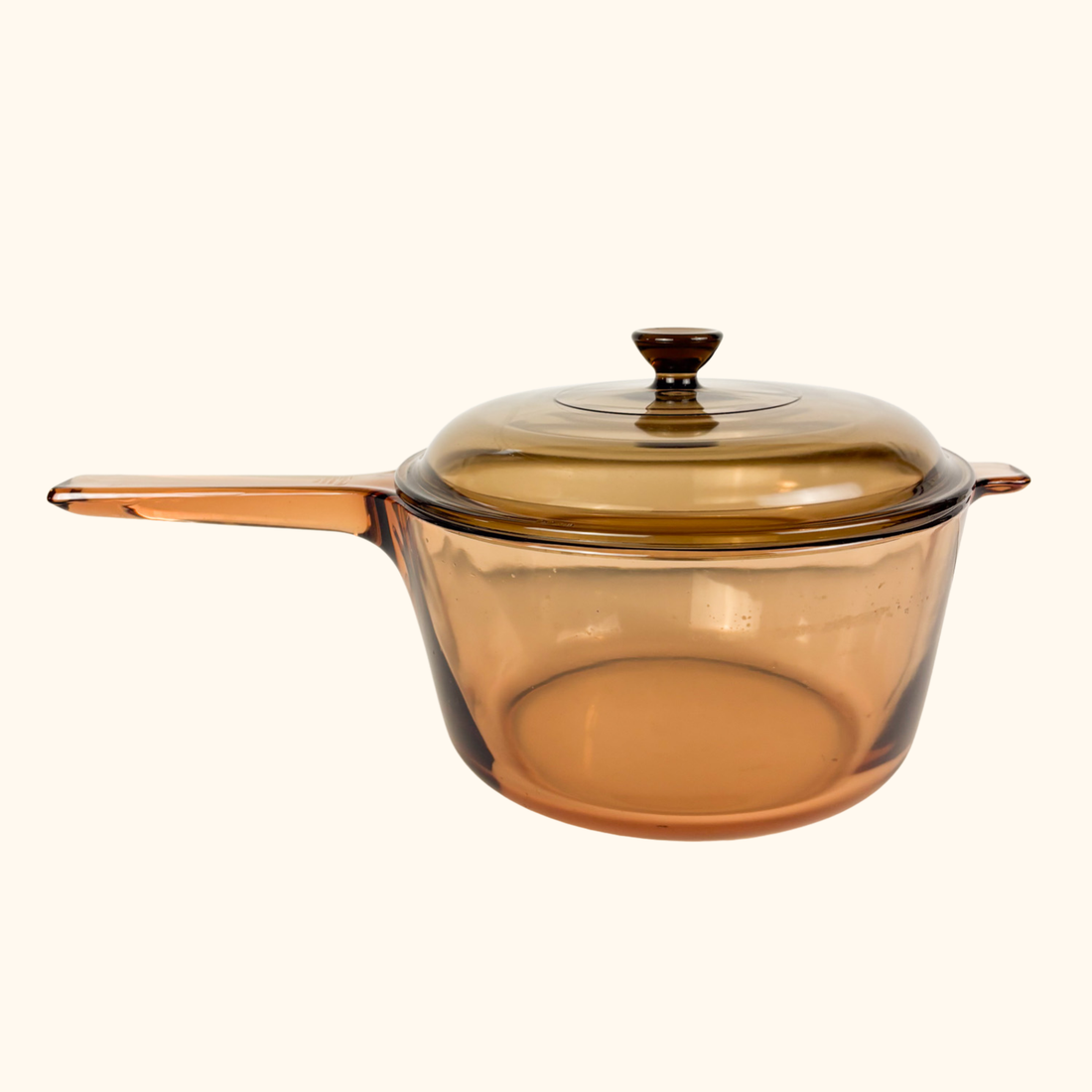 Vintage Vision Corning France Amber Glass Pan Pot Sunshine Thrift