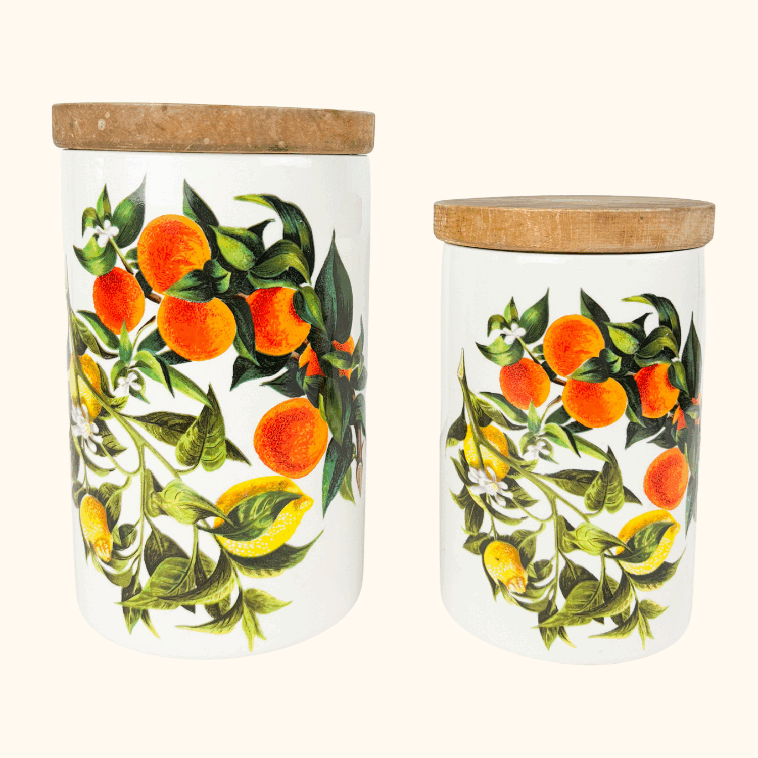 Portmeirion Orange and Lemons Jar With Lid - Set of 2 Portmeirion