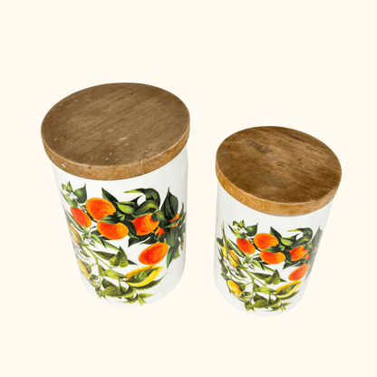 Portmeirion Orange and Lemons Jar With Lid - Set of 2 Portmeirion