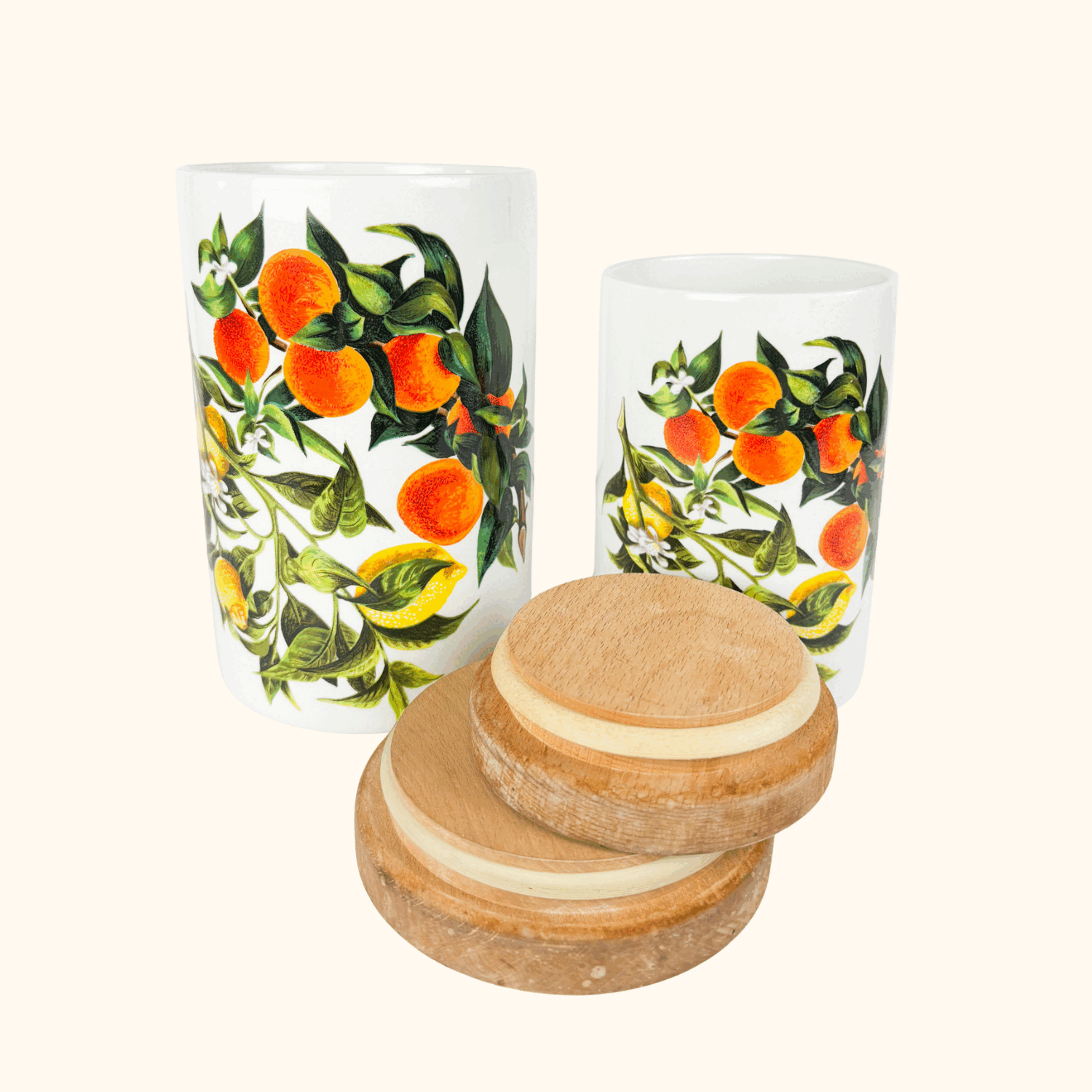 Portmeirion Orange and Lemons Jar With Lid - Set of 2 Portmeirion