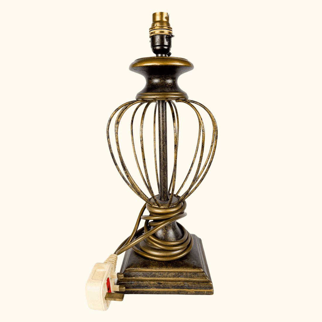 Vintage M&amp;S Home Bird Cage Antique Style Bronze Table Lamp Marks and Spencer