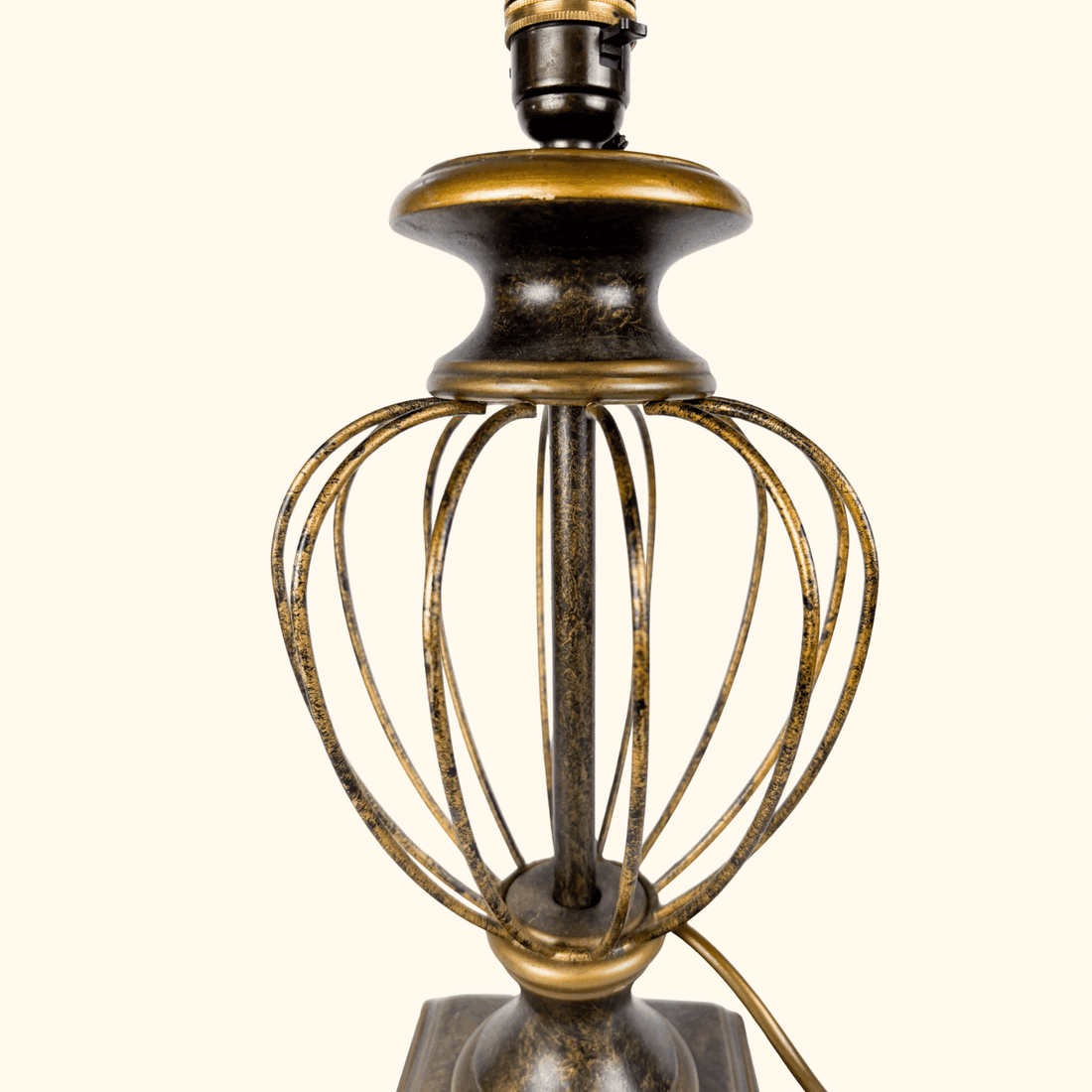 Vintage M&amp;S Home Bird Cage Antique Style Bronze Table Lamp Marks and Spencer