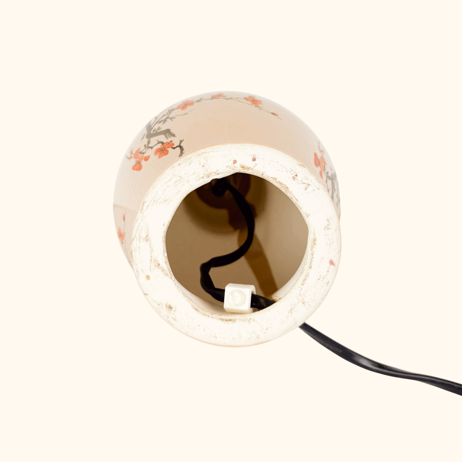 Chinese Oriental Blush Pink Floral Jar Lamp -  - Lighting