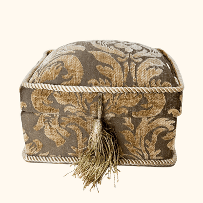 Chenille Fabric Damask Jewellery Box Sunshine Thrift