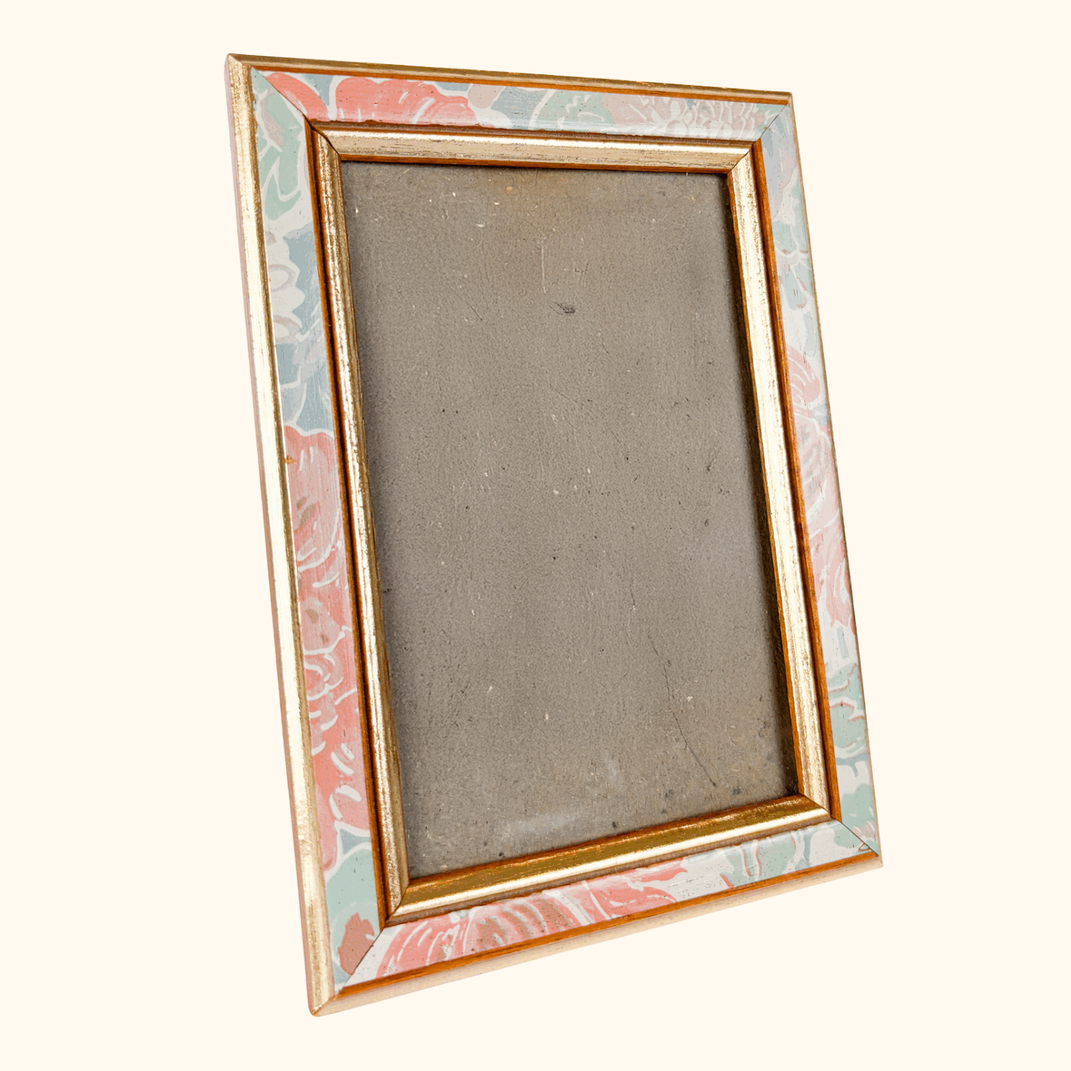 Vintage 1980s Floral Gold Picture Frame 4x6inch Sunshine Thrift