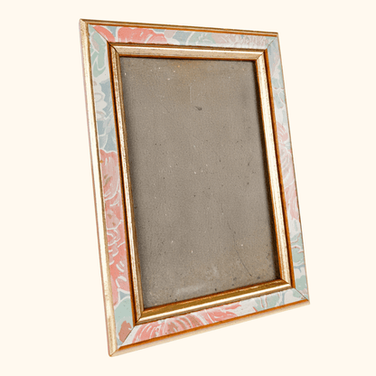 Vintage 1980s Floral Gold Picture Frame 4x6inch Sunshine Thrift