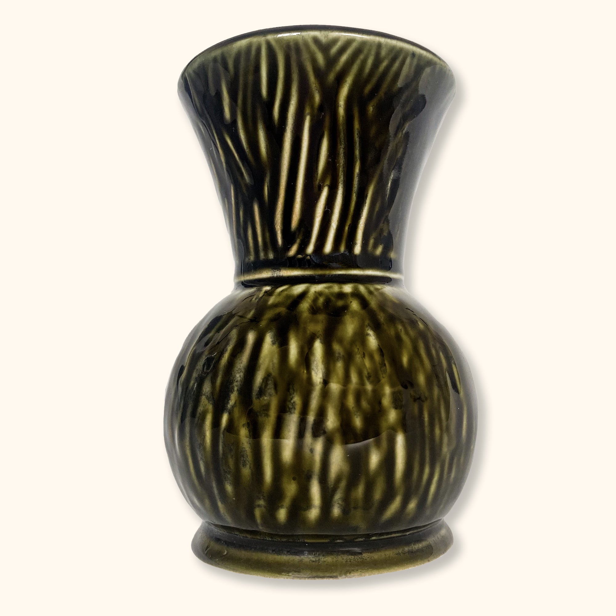 Small Dark Green Round Vase - Sunshine Thrift - Vases