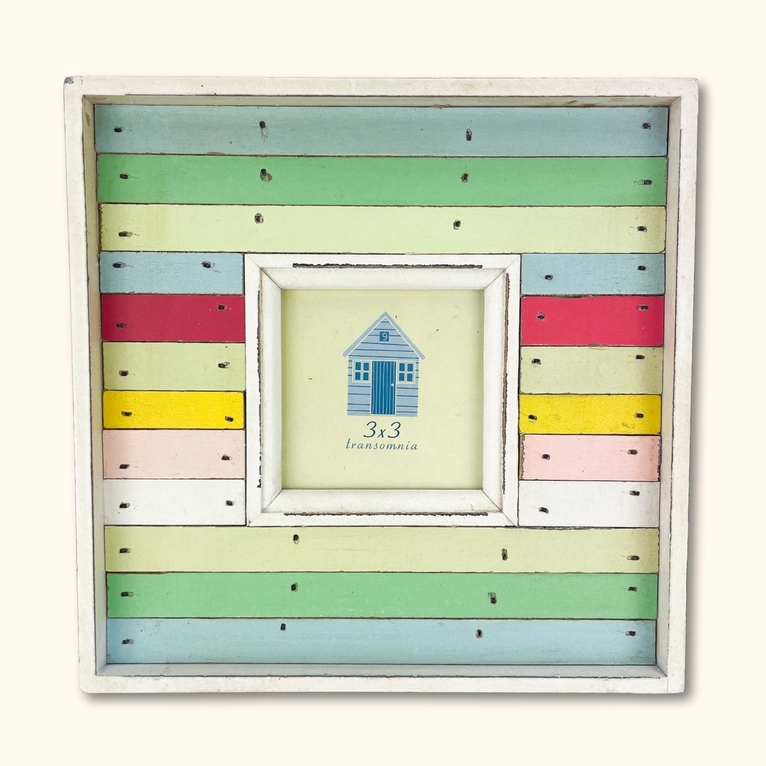 Striped Colourful Wooden Square Picture Frame - Sunshine Thrift - Frames