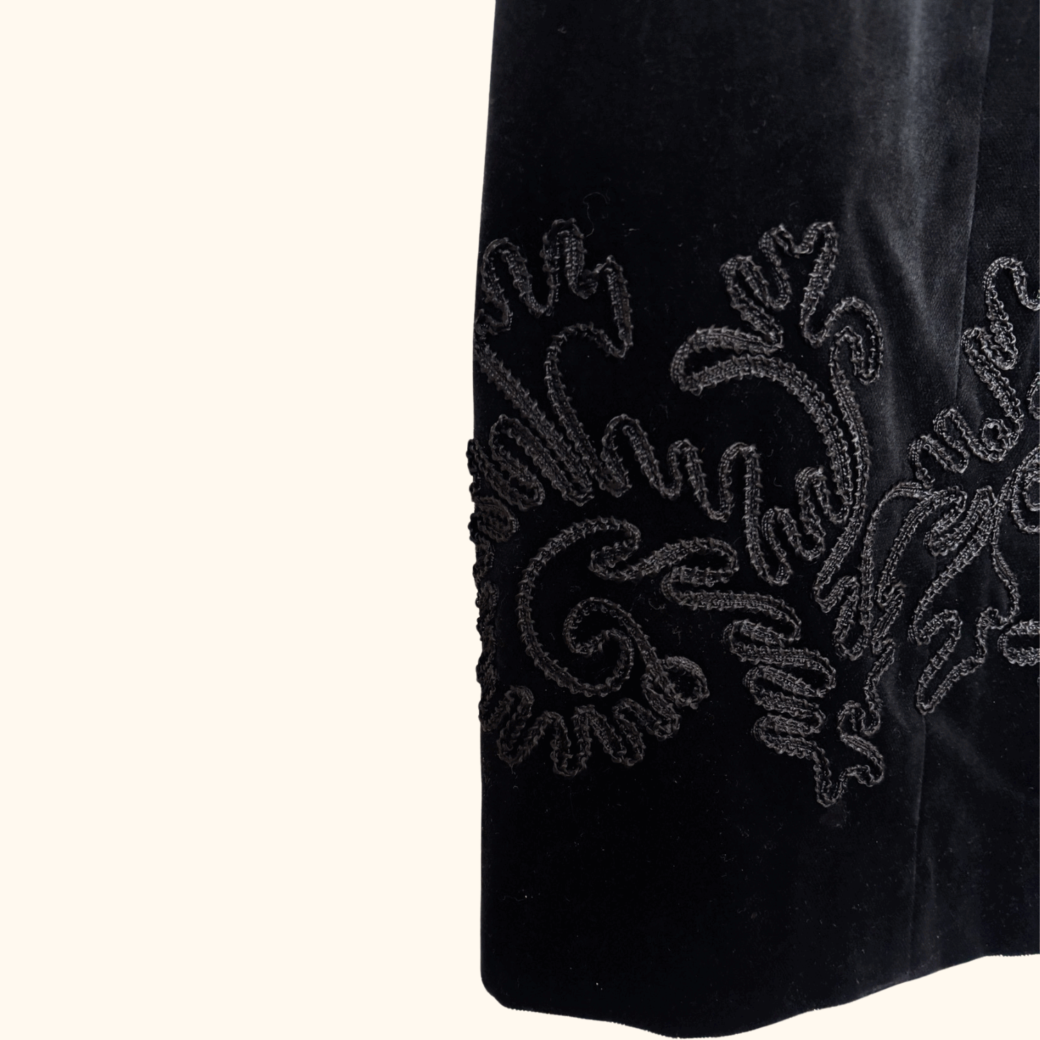 Laura Ashley Black Velvet Embroidered Short Dress - Size 18 Laura Ashley