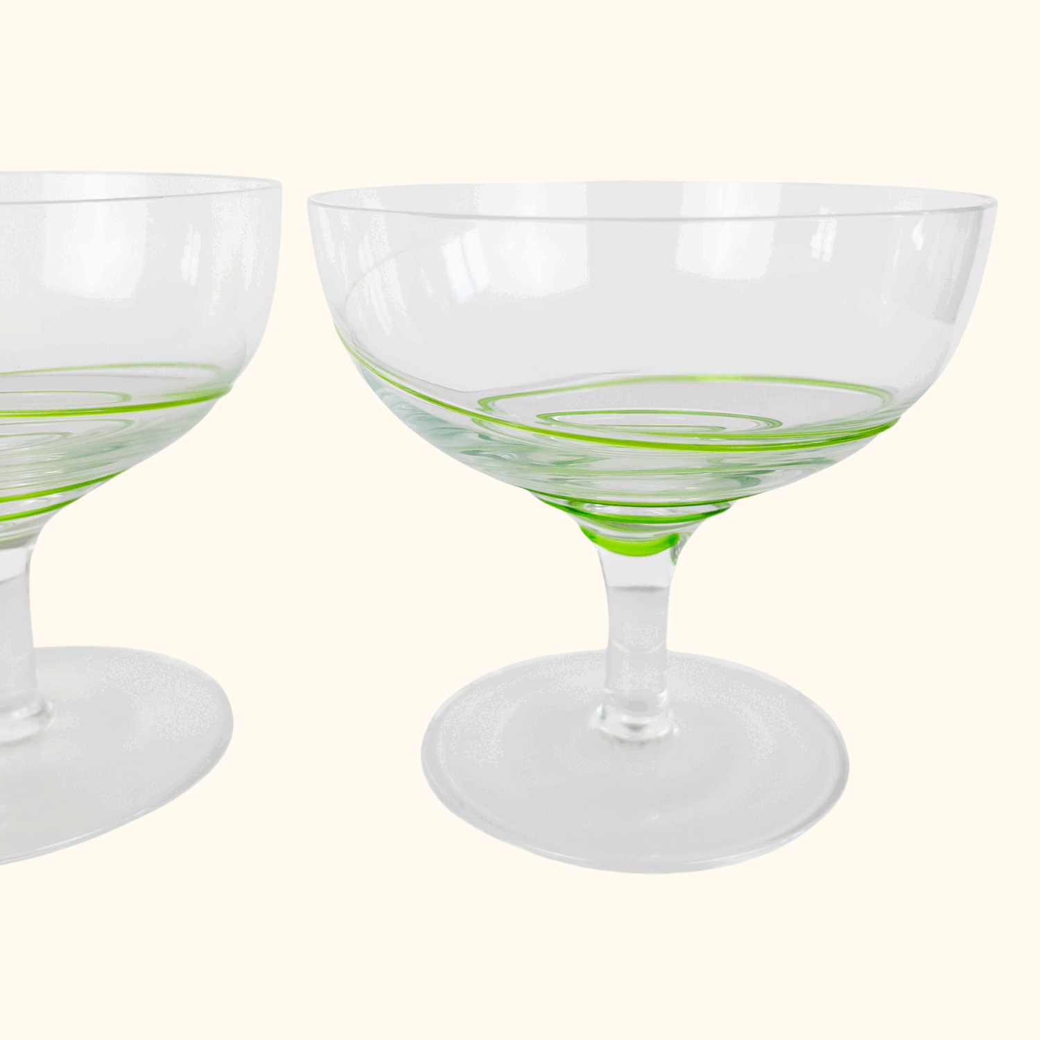 Green Swirl Dessert Bowls Set of 3 Sunshine Thrift