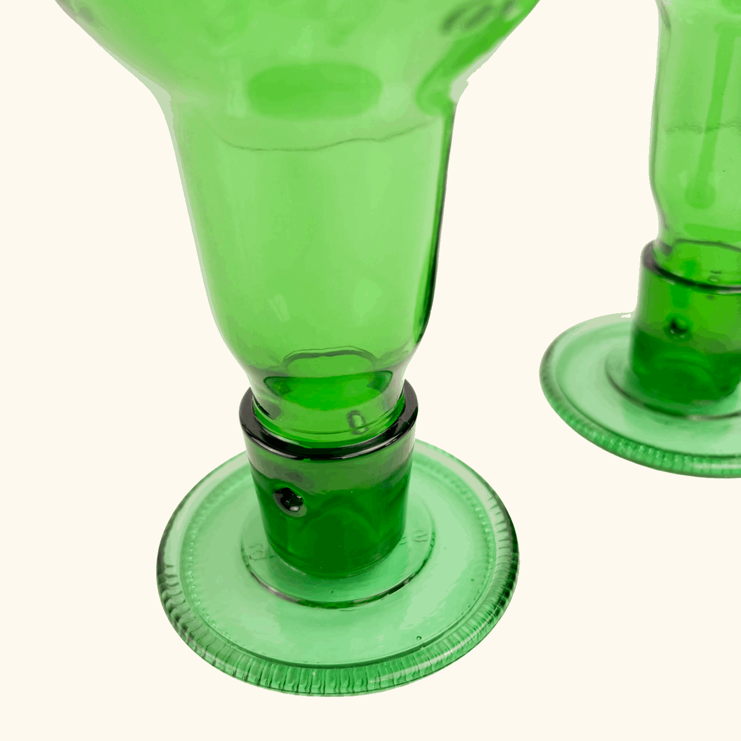 Grolsch Glass Green Bottle Wine Glasses - Set of 2 Sunshine Thrift