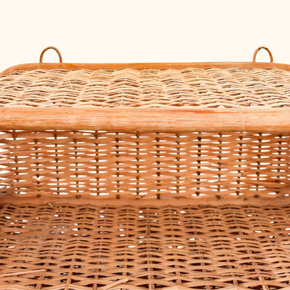 Wicker Rattan Vintage 1970s Wall Storage Sunshine Thrift