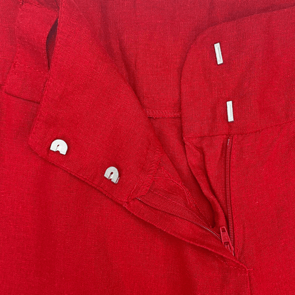 New Look Red Linen Blend Culottes - Size 12