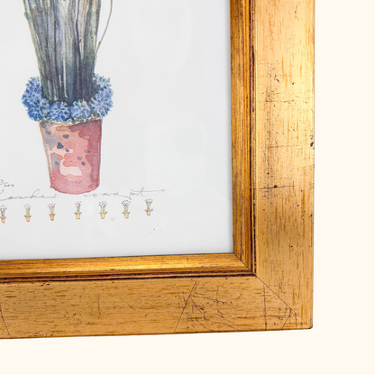 Potted Lavender Framed Watercolour Print Sunshine Thrift