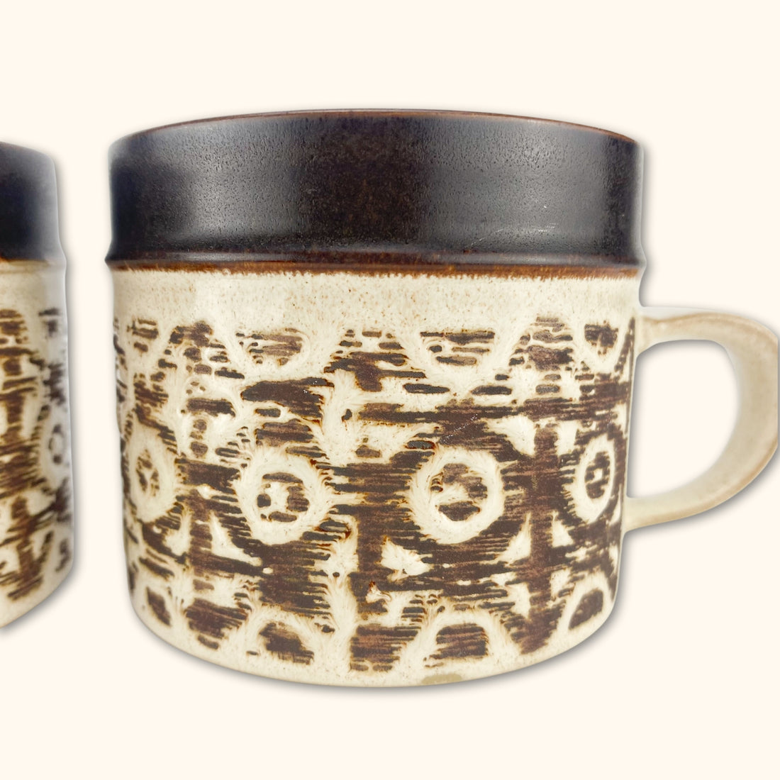 Denby Pottery Brown and Cream Mugs - Set of 2 -  - Kitchenware