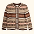 Susan Bristol Brown 100% Wool Fair Isle Cardigan - Size Medium -  - 