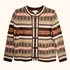 Susan Bristol Brown 100% Wool Fair Isle Cardigan - Size Medium Sunshine Thrift