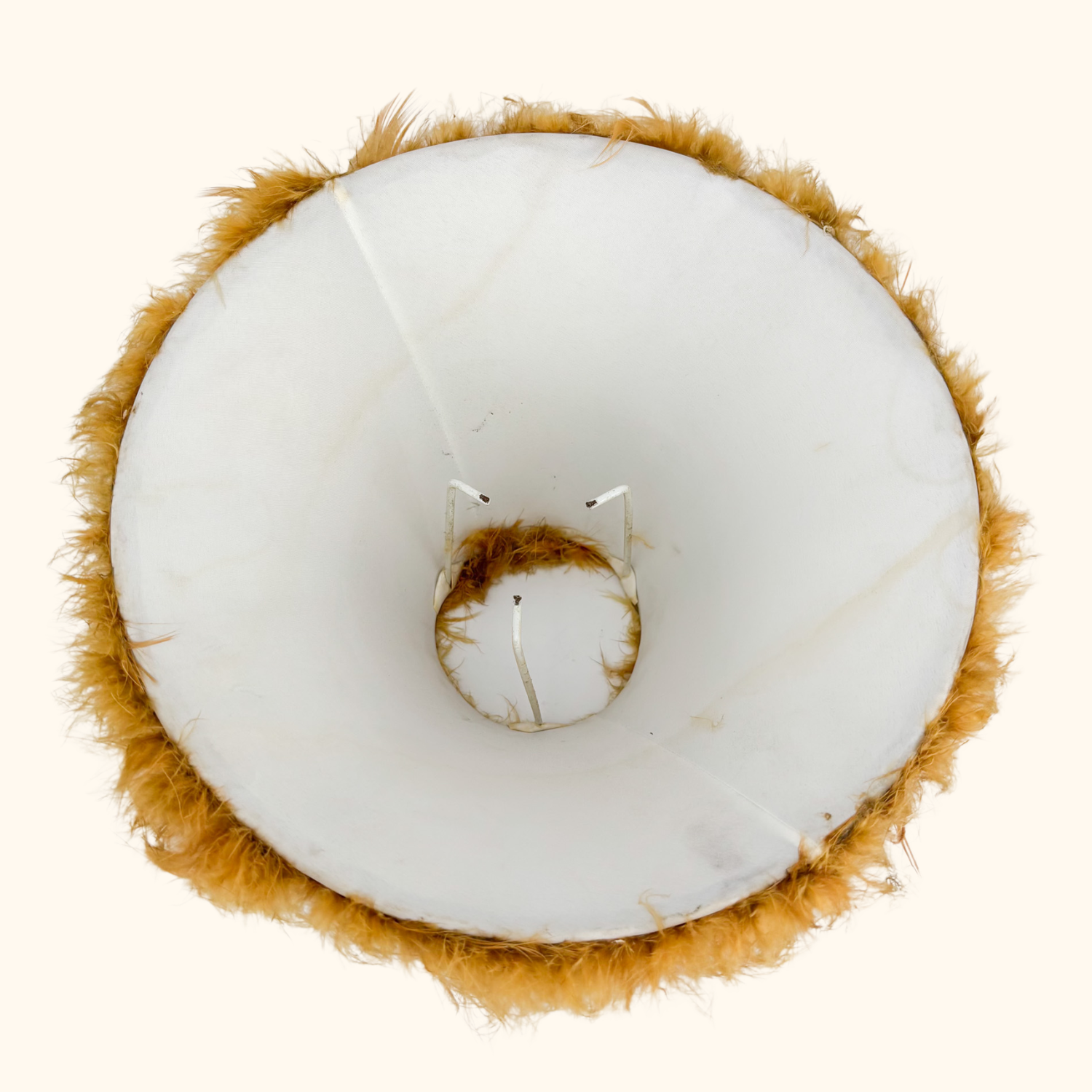 Brown Leather Lampshade Feather Trim Sunshine Thrift