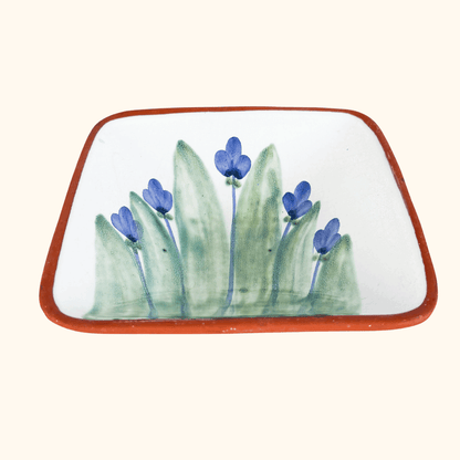 Simao Terracotta Lavender Pattern Square Serving Bowl Simao