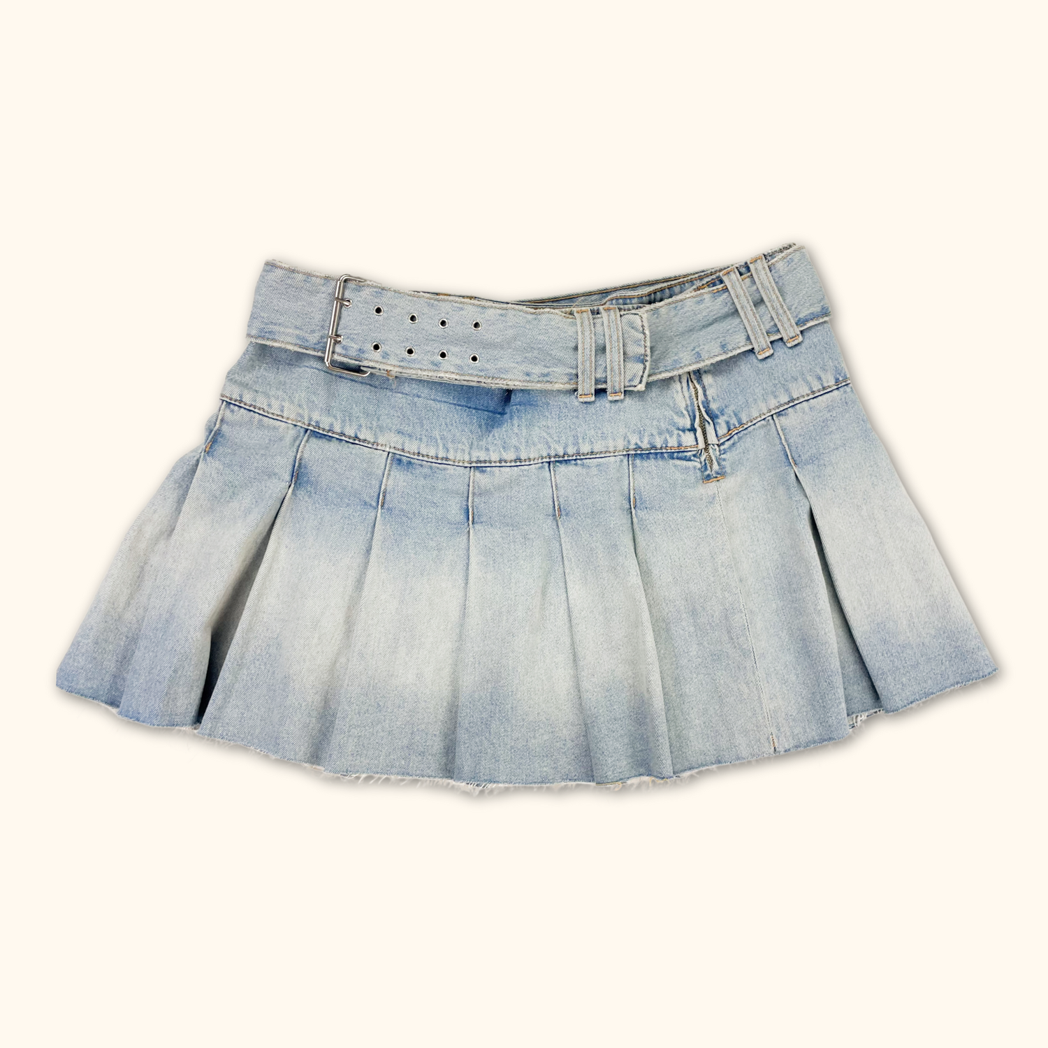 Zara Denim Pleated Mini Skirt - Size XL