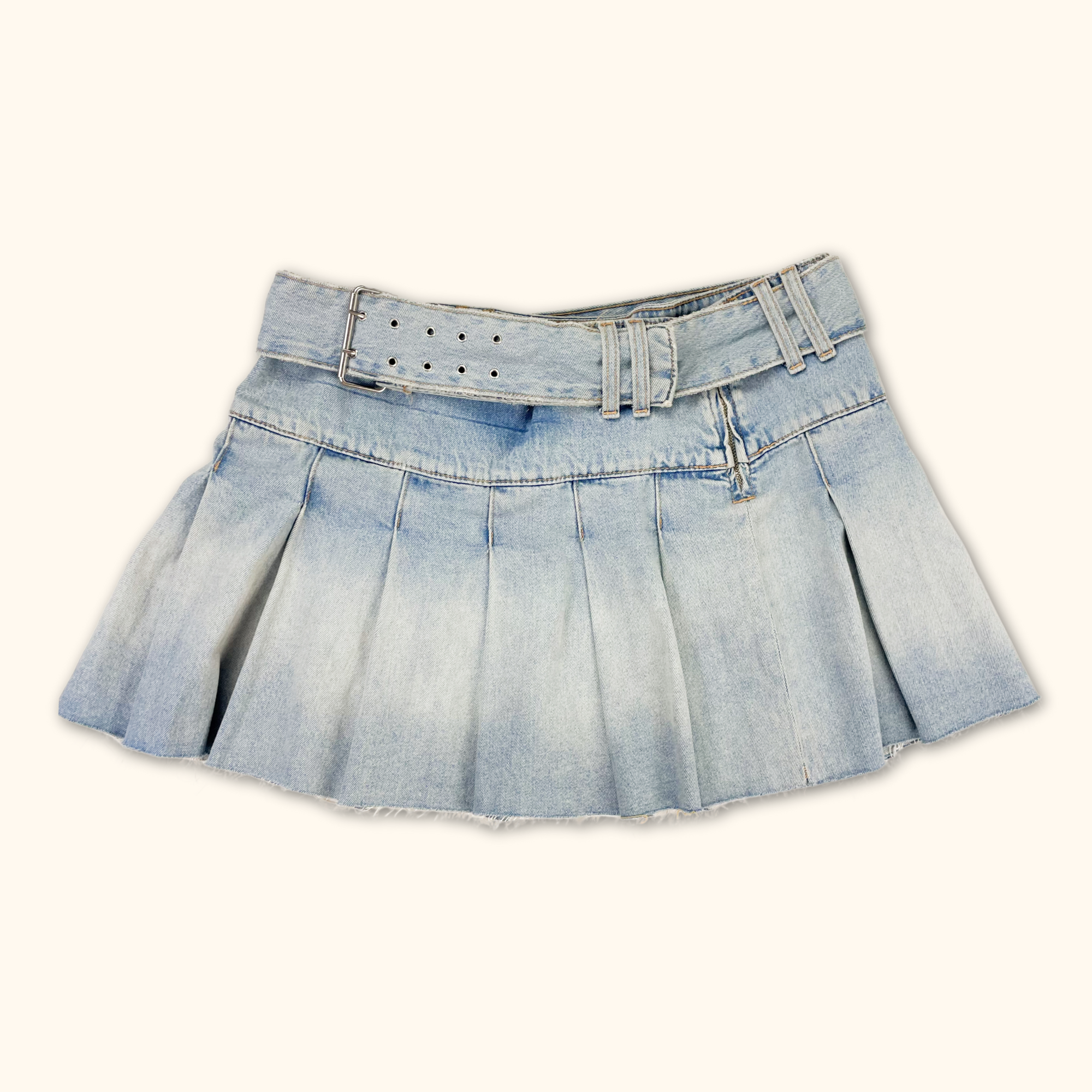 Zara Denim Pleated Mini Skirt - Size XL