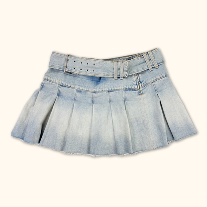 Zara Denim Pleated Mini Skirt - Size XL