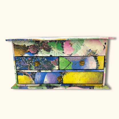 Colourful Paper Jewellery Box with Drawers and Mirror - Sunshine Thrift - Decoration