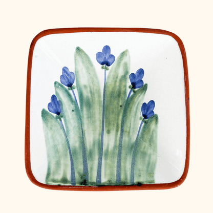 Simao Terracotta Lavender Pattern Square Serving Bowl Simao