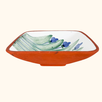 Simao Terracotta Lavender Pattern Square Serving Bowl Simao