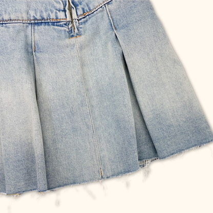 Zara Denim Pleated Mini Skirt - Size XL