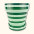 Green Striped Plant Pot -  - Plant pots