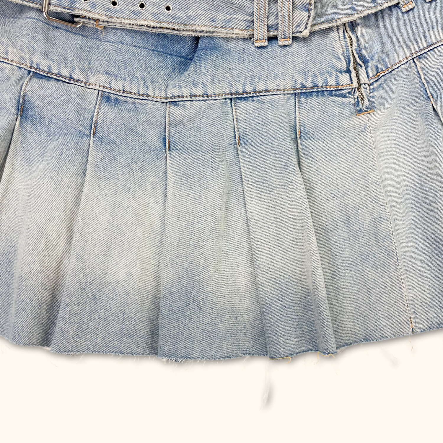 Zara Denim Pleated Mini Skirt - Size XL