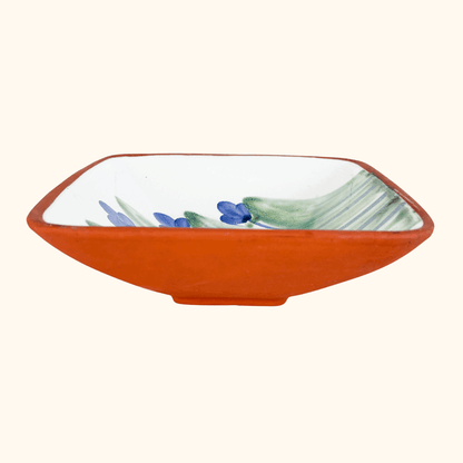 Simao Terracotta Lavender Pattern Square Serving Bowl Simao