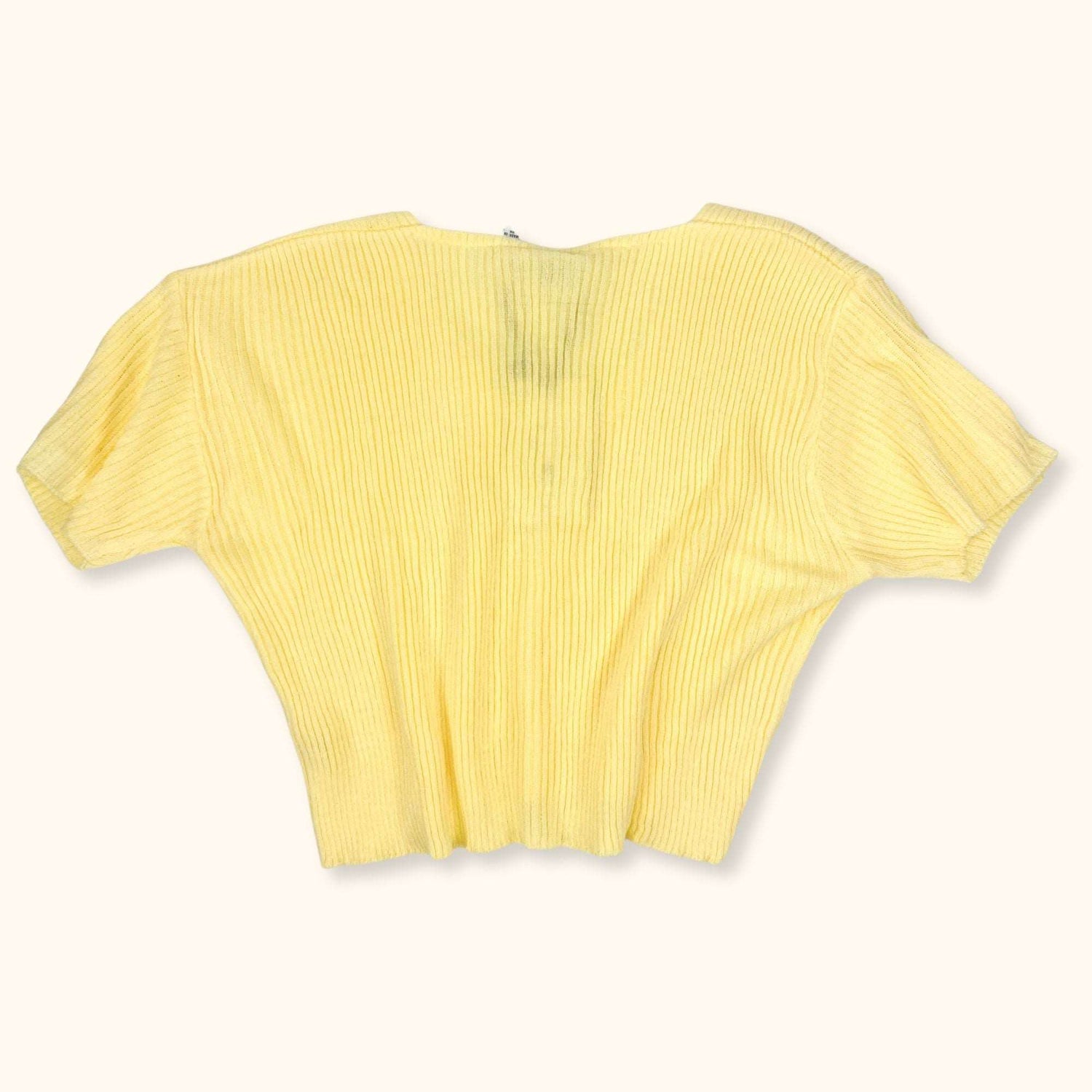Daisy Street Yellow Cropped Cardigan - Size 24