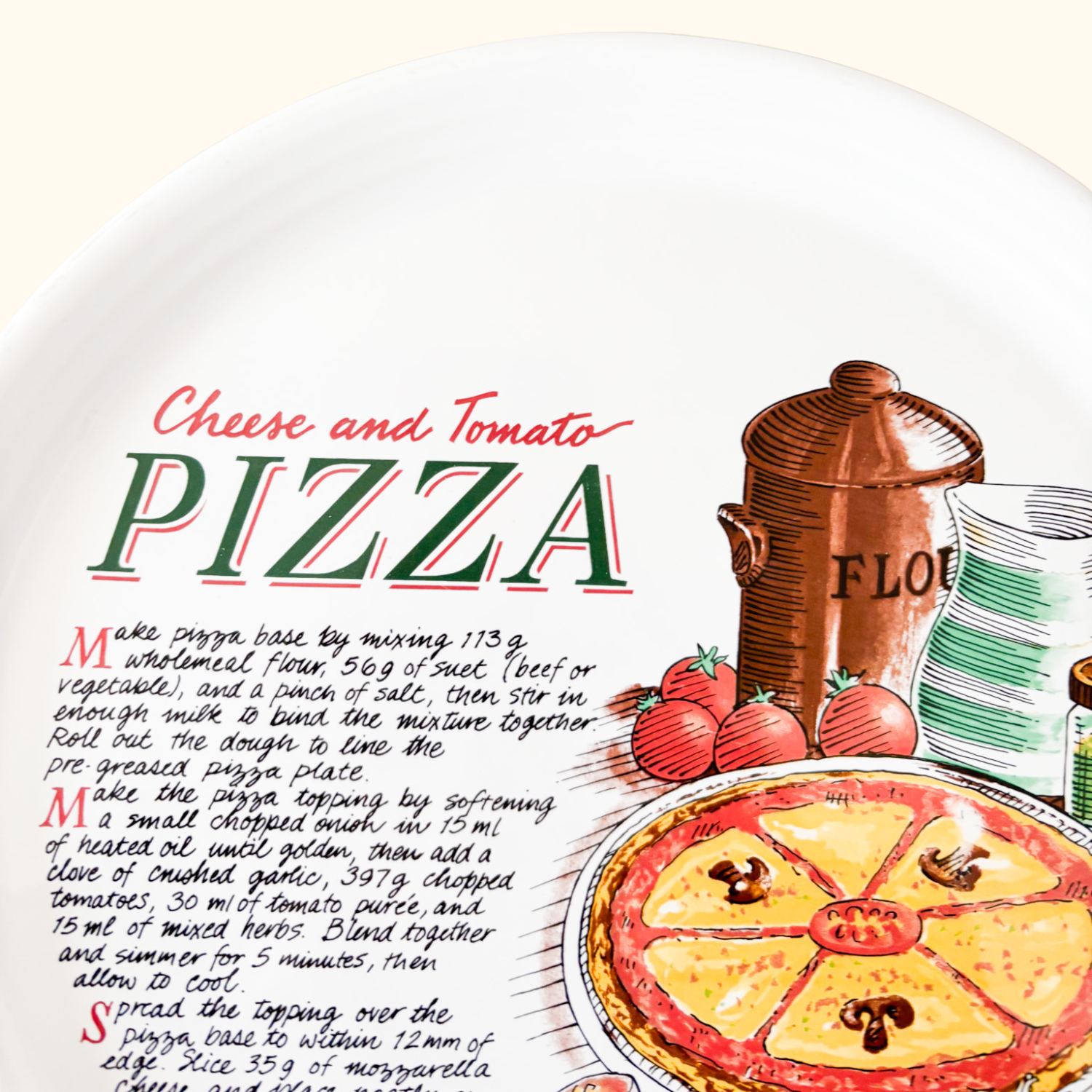 Vintage Rayware Pizza Recipe Serving Plate Rayware
