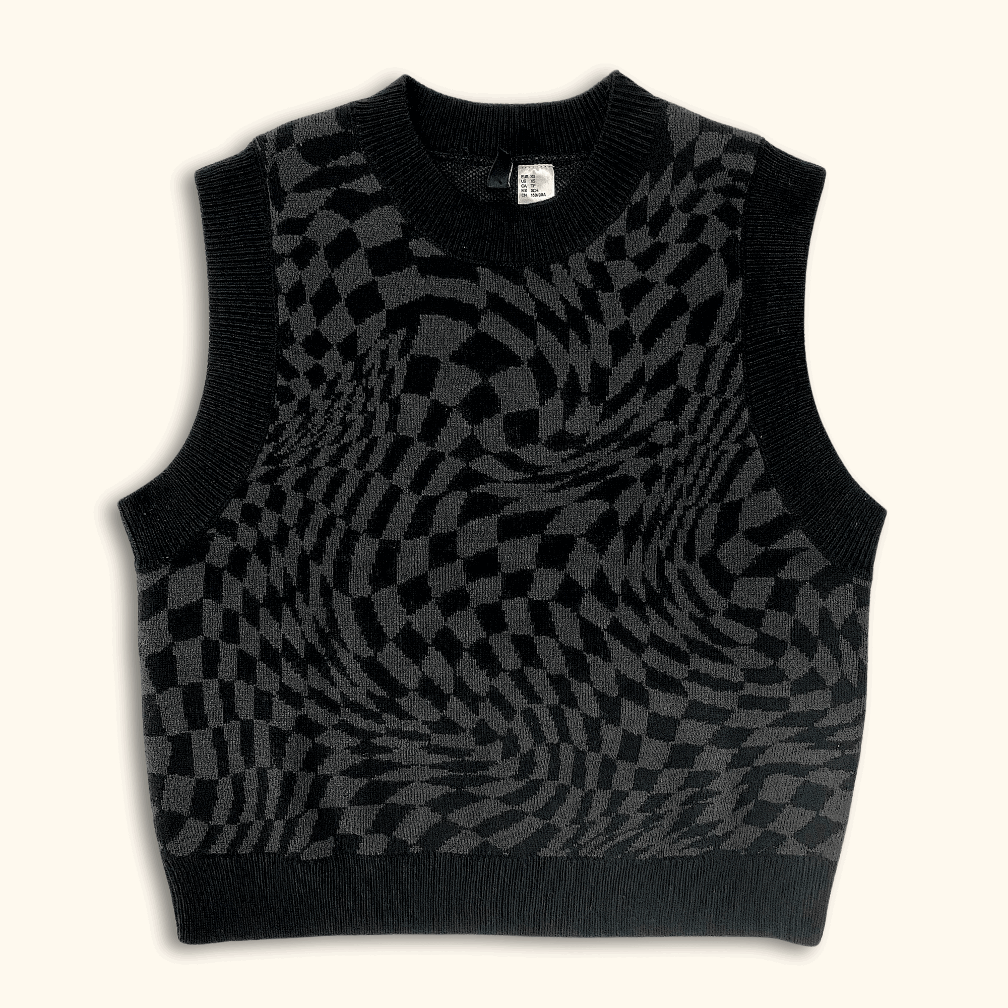 H&amp;M Cropped Sweater Vest Dark Grey - Size XS - H&amp;M - Knitwear